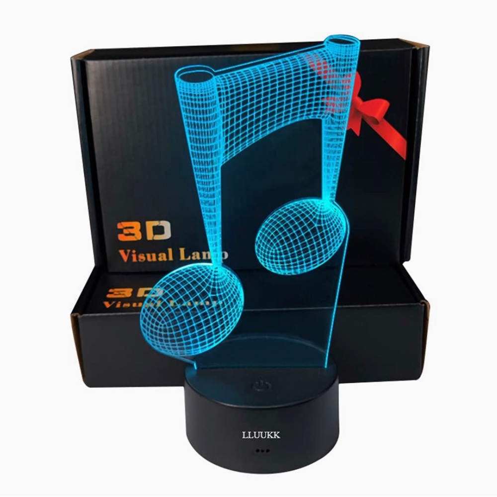 Visual 3D Night light Note Shape 2D Table Lamp for Music lovers